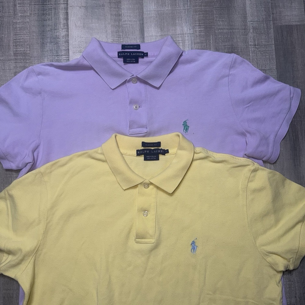 Vintage Ralph Lauren  Polo Women's Classic Fit Shirt Short Sleeve Size L Lot 2
